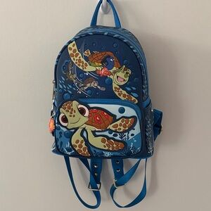 Loungefly Blue and Gold Ocean-Themed Backpack